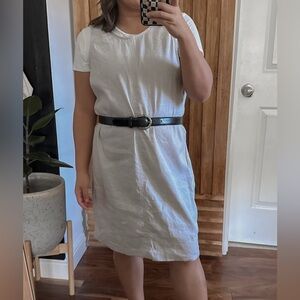 Tommy Bahamas Linen Tencel Knee Length Oatmeal Dress. Size L